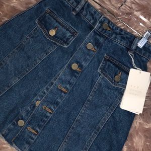 Button up mini skirt
